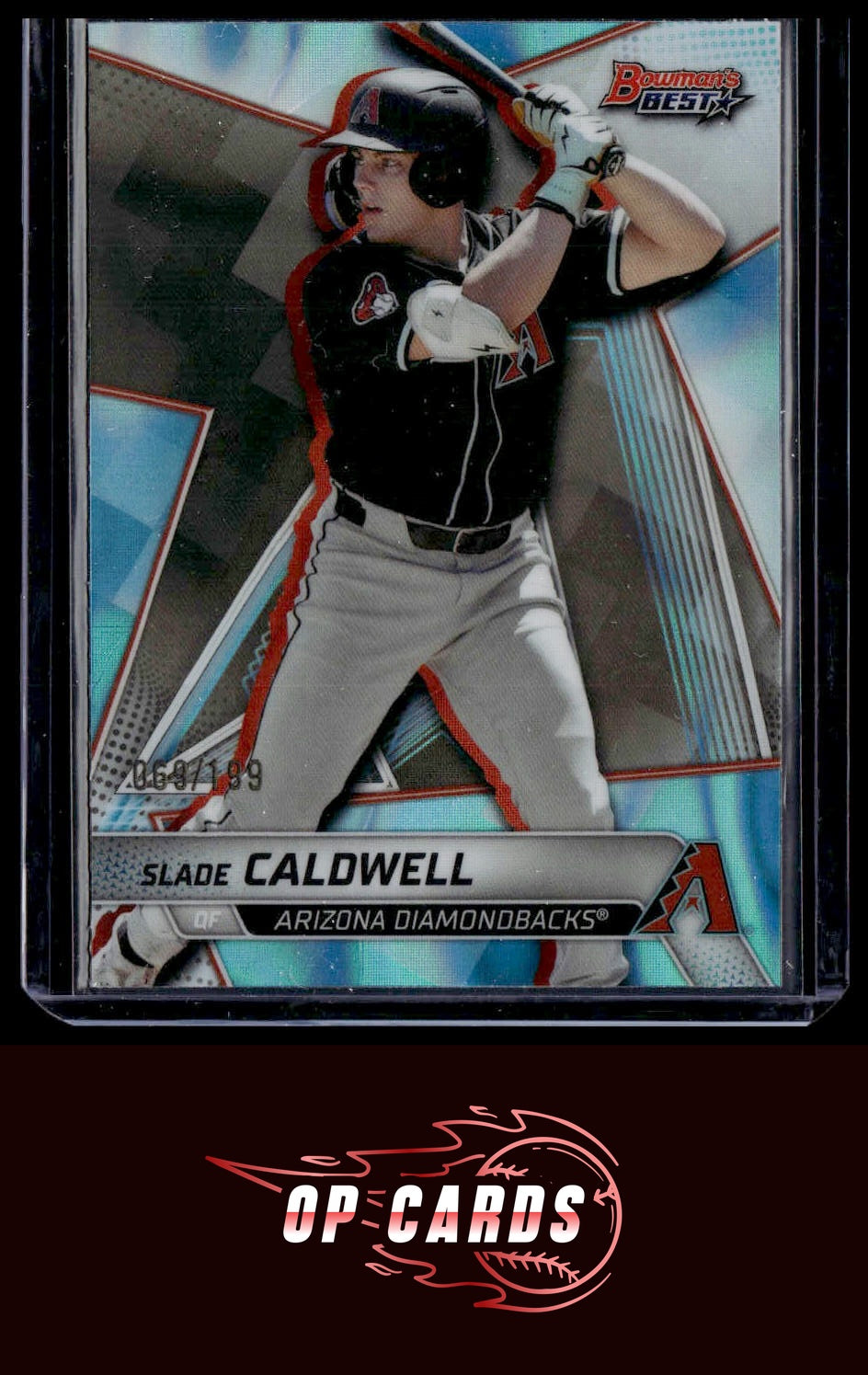 Slade Caldwell 2025 Bowman's Best #TP-30 Aqua Lava Refractors #/199