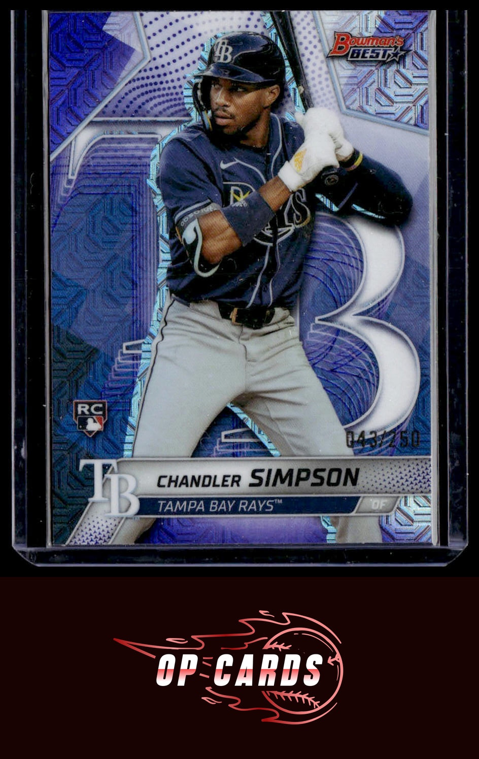 Chandler Simpson 2025 Bowman's Best #66 Purple Mojo Refractors #/250