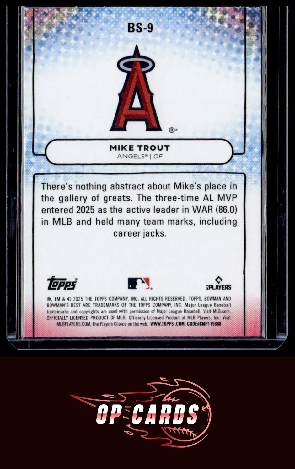 Mike Trout 2025 Bowman's Best #BS-9 Bowman Showpieces