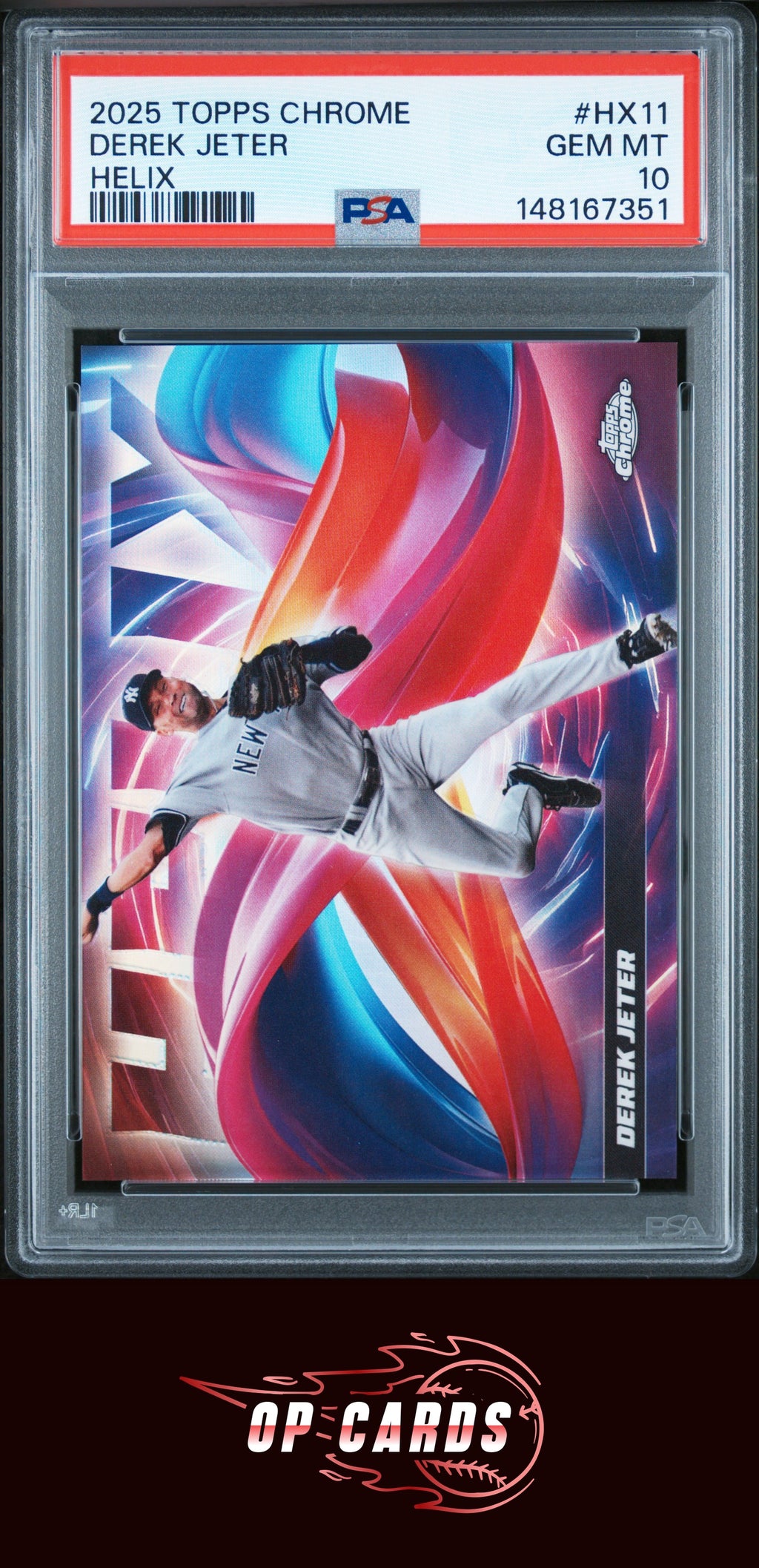 Derek Jeter 2025 Topps Chrome Helix #HX11 PSA 10