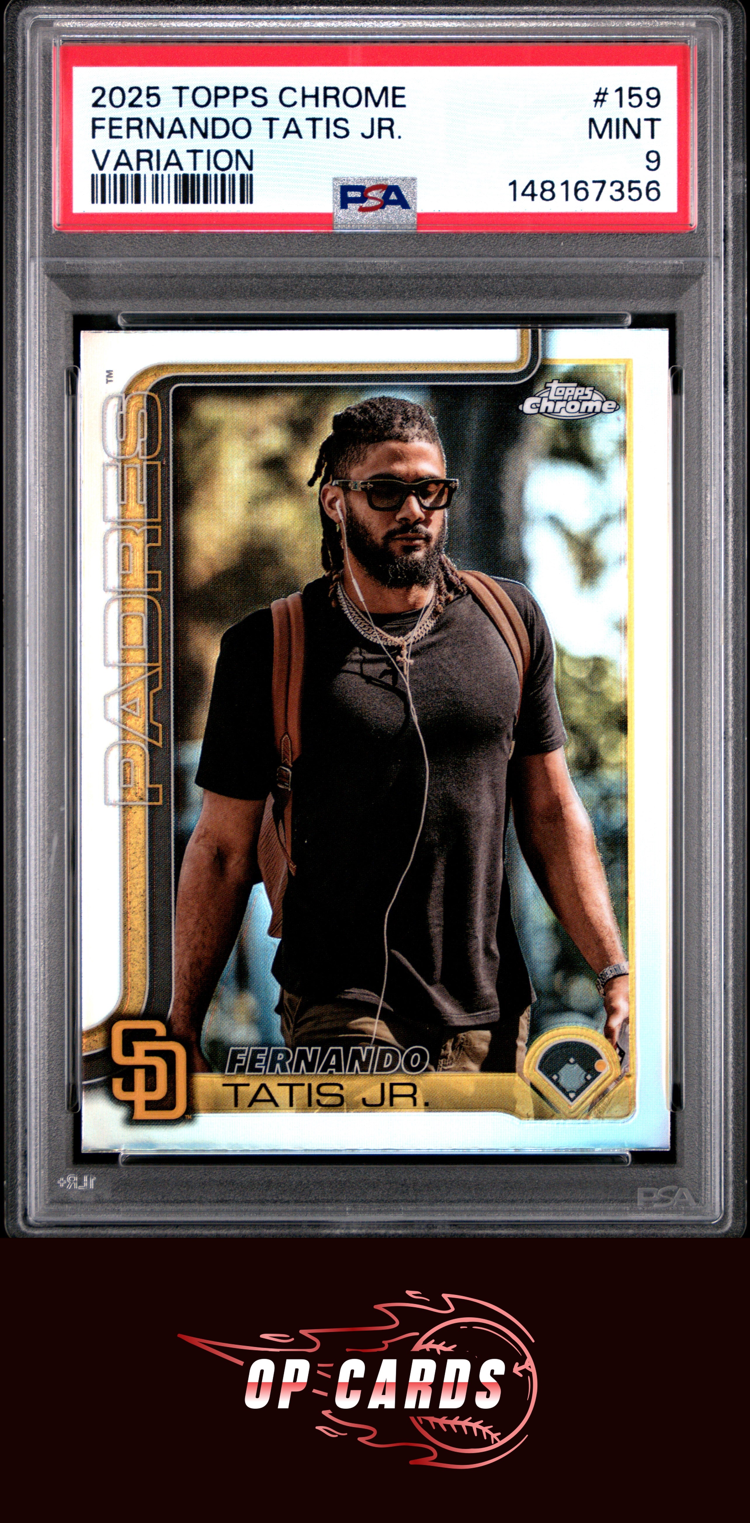 Fernando Tatis Jr. 2025 Topps Chrome #159 Image Variation Refractors PSA 9