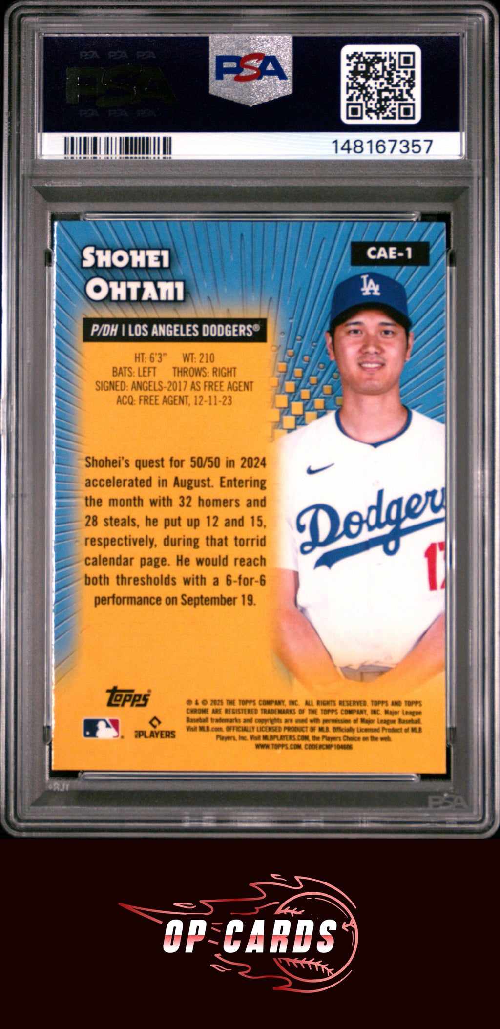 Shohei Ohtani 2025 Topps Chrome All Etch #CAE1 PSA 10