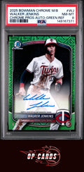 Walker Jenkins 2025 Bowman Chrome Mojo Prospects Autograph Green /99 PSA 8