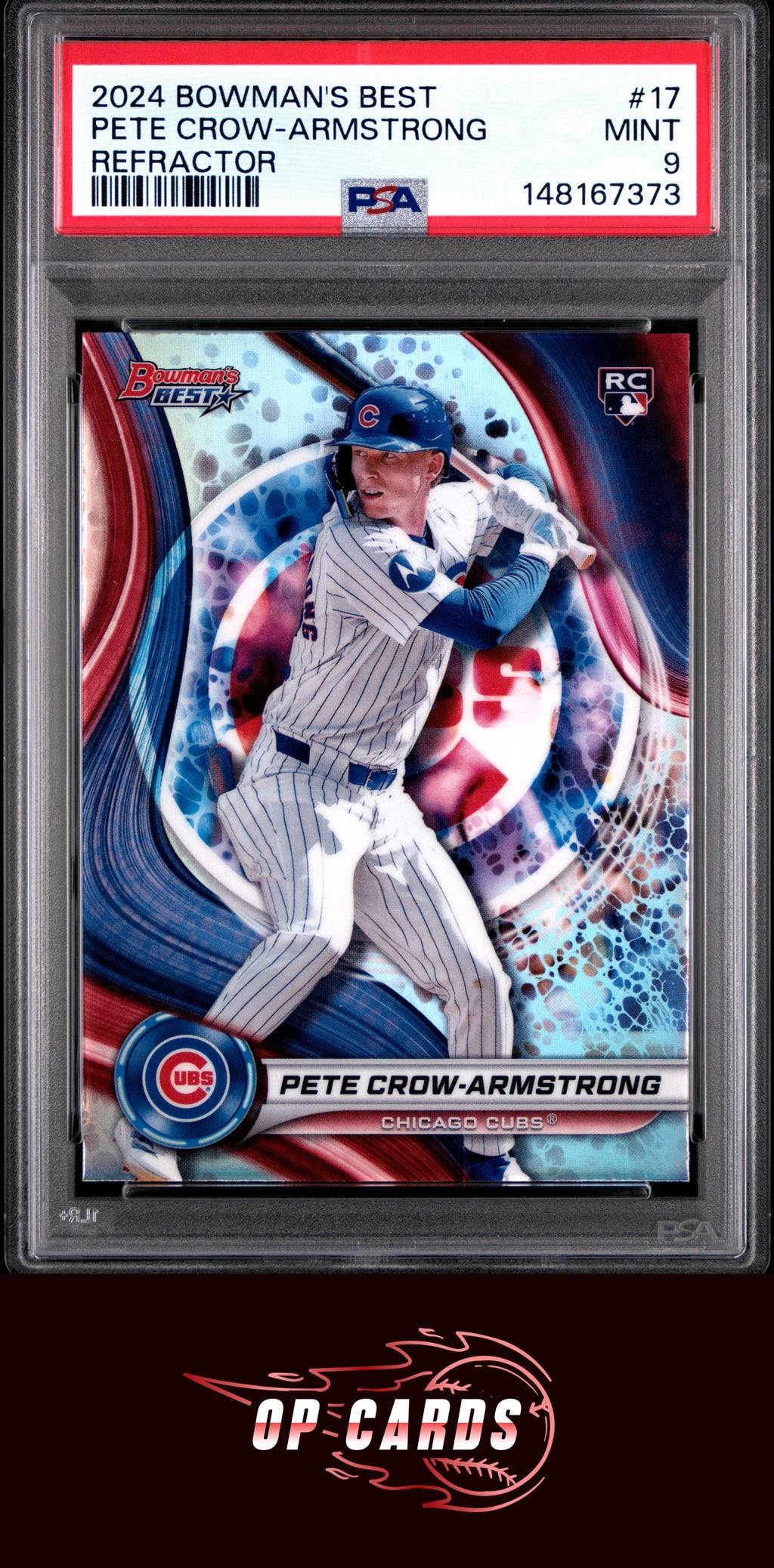 Pete Crow-Armstrong 2024 Bowman'S Best #17 Refractor PSA 9