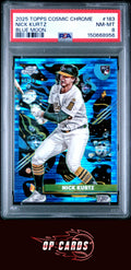 Nick Kurtz 2025 Topps Cosmic Chrome #183 Blue Moon PSA 8 /99