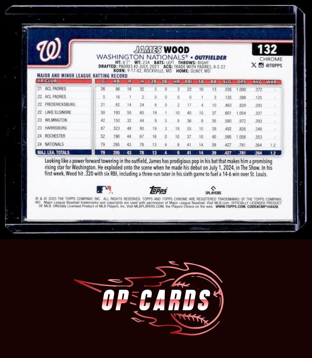 James Wood 2025 Topps Chrome #132 Prism Refractors