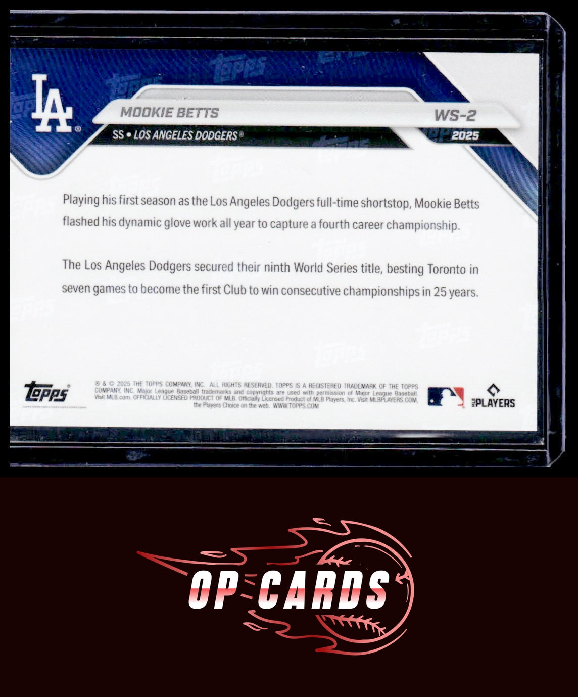 Mookie Betts 2025 Topps Now World Series Champions Los Angeles Dodgers #WS-2