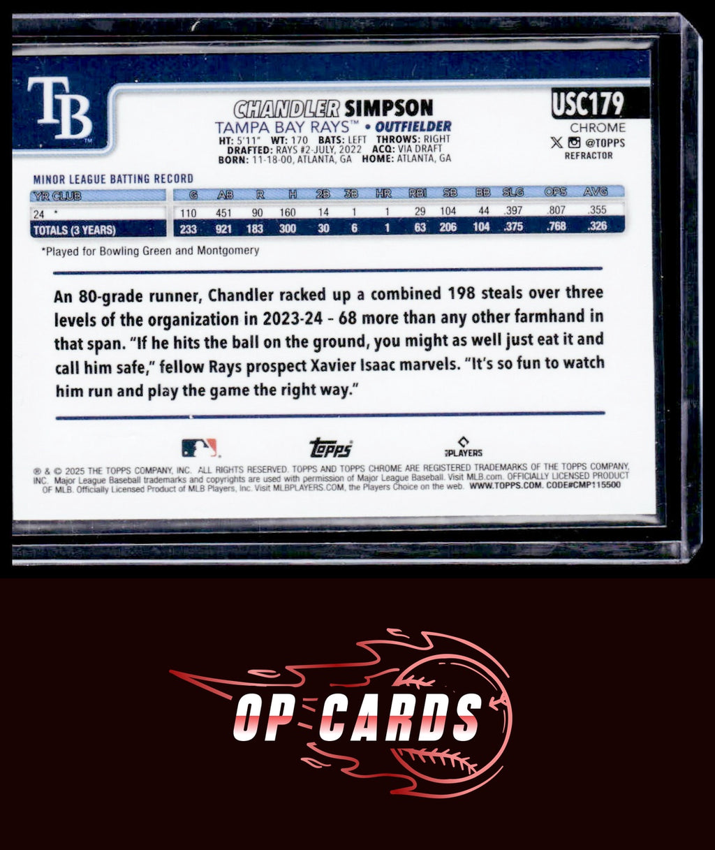 Chandler Simpson 2025 Topps Chrome Update #USC179 Refractors