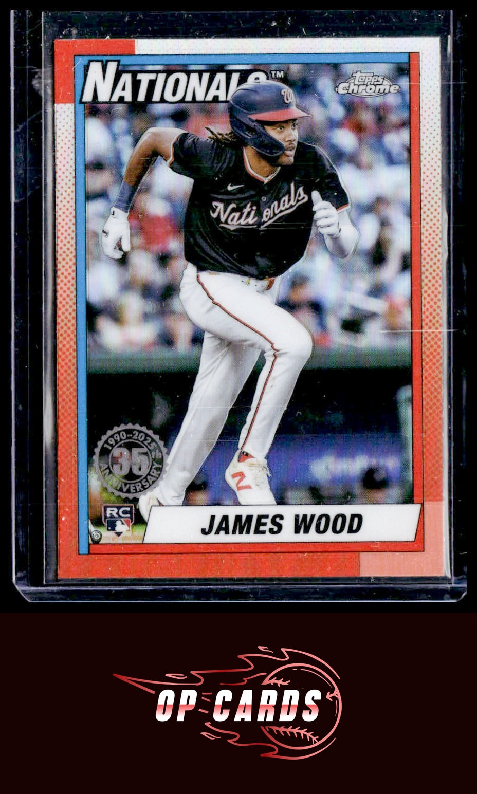 James Wood 2025 Topps Chrome #90CB-15 1990 Topps Baseball 35th Anniversary