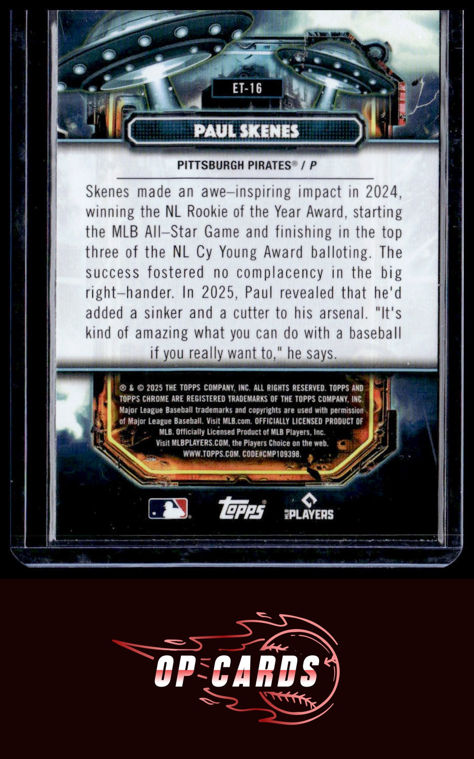 Paul Skenes 2025 Topps Chrome Cosmic #ET-16 Extraterrestrial Talent