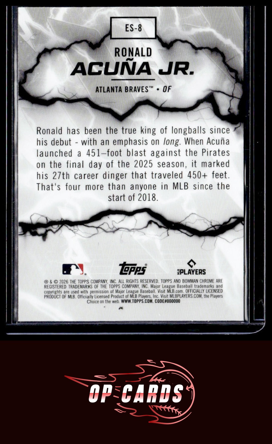 Ronald Acuña Jr. 2026 Bowman #ES-8 Electric Sluggers