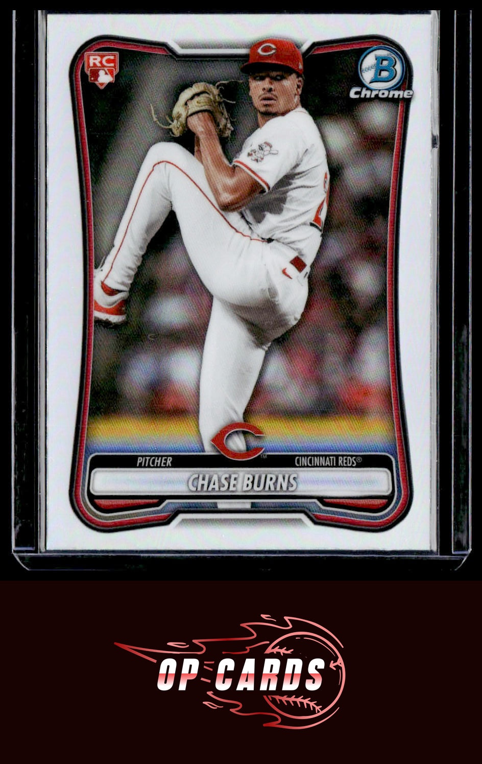 Chase Burns 2026 Bowman #3 Rookie Red RC Logo