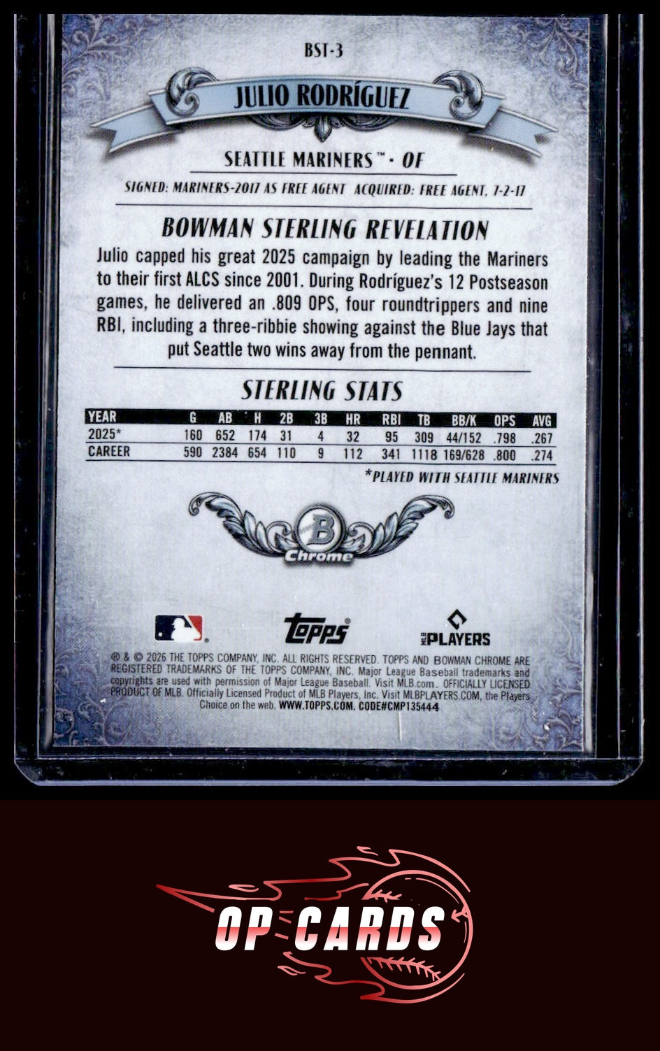 Julio Rodríguez 2026 Bowman #BST-3 Bowman Sterling