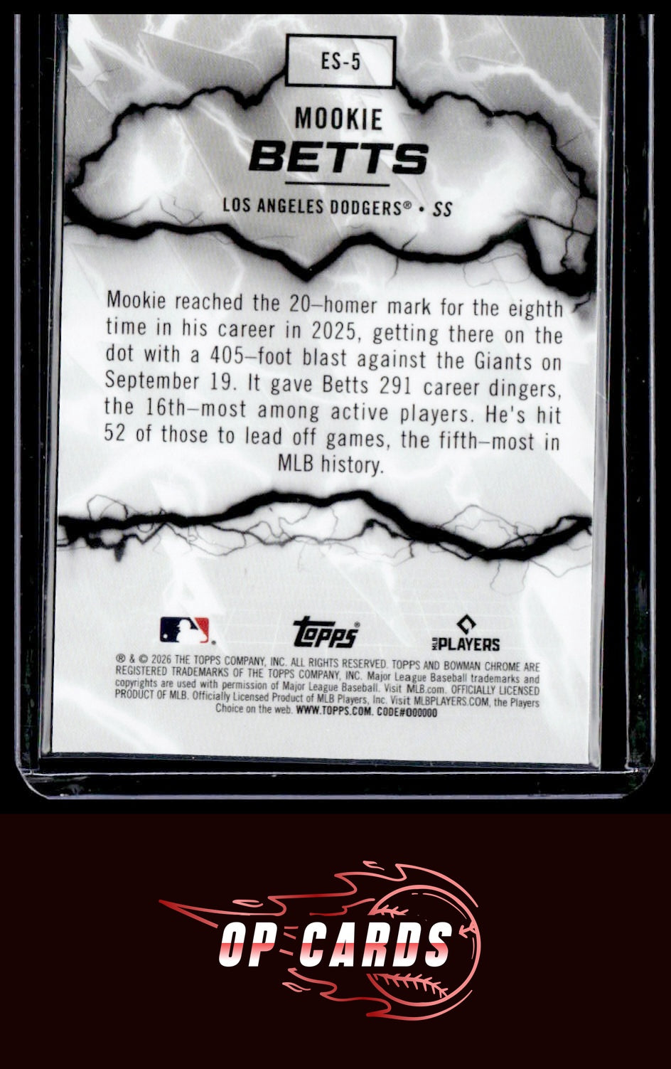 Mookie Betts 2026 Bowman #ES-5 Electric Sluggers