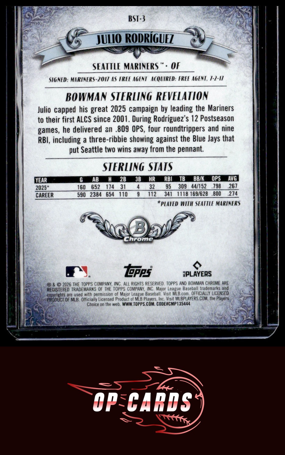Julio Rodríguez 2026 Bowman #BST-3 Bowman Sterling