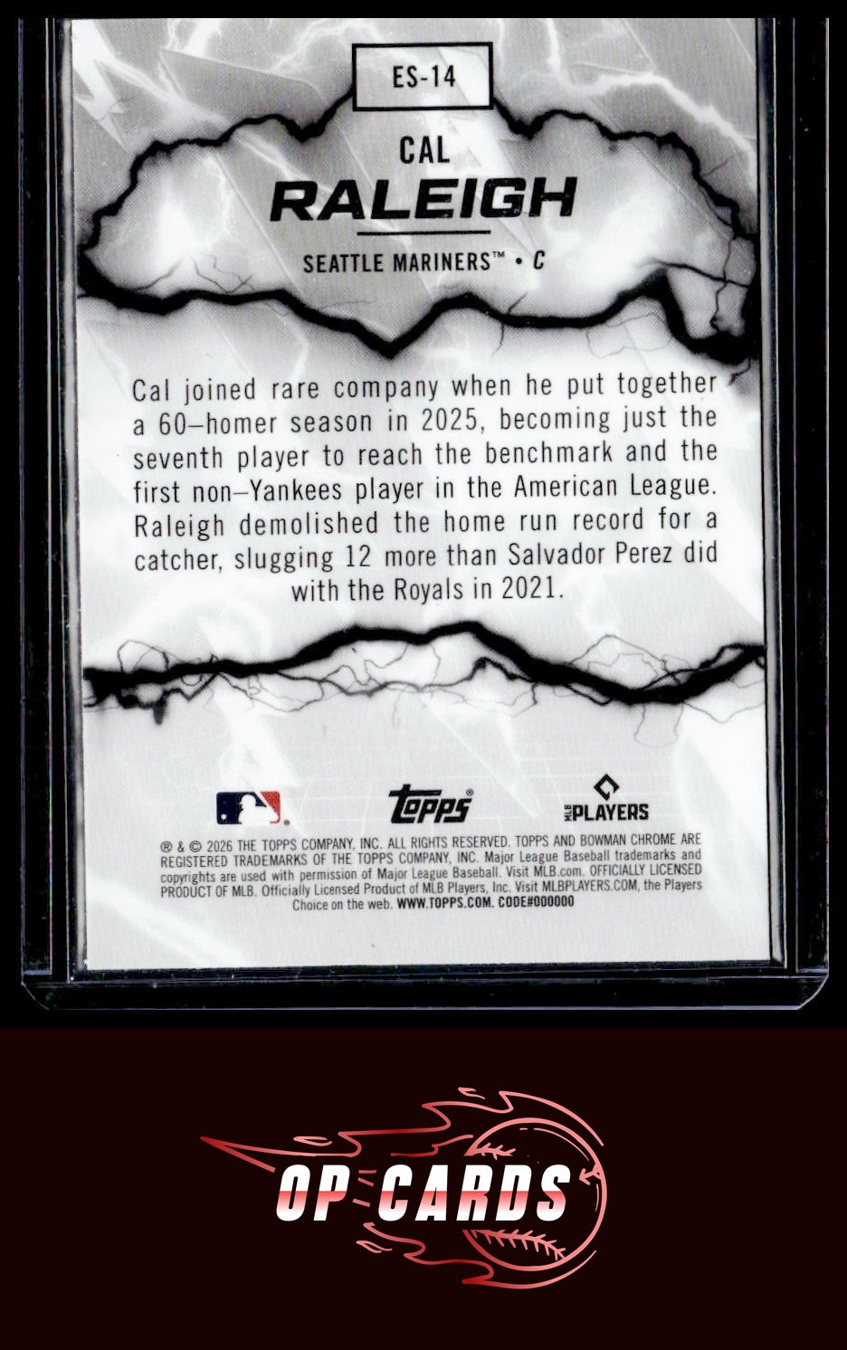 Cal Raleigh 2026 Bowman #ES-14 Electric Sluggers