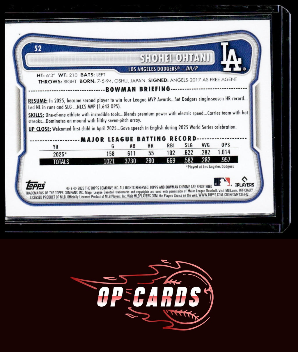 Shohei Ohtani 2026 Bowman #52