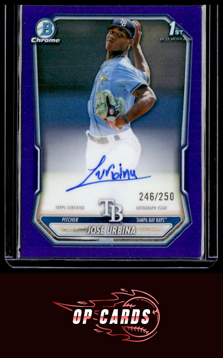 Jose Urbina 2026 Bowman Chrome Prospects Autograph Purple Refractor #/250