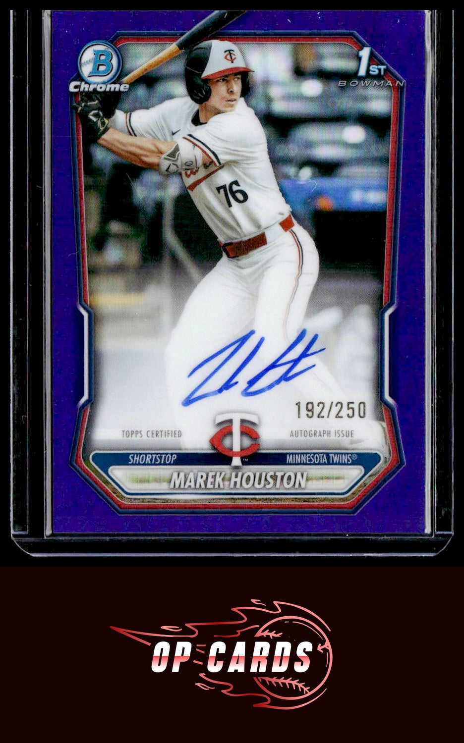 Marek Houston 2026 Bowman Chrome Prospects Autograph Purple Refractor #/250