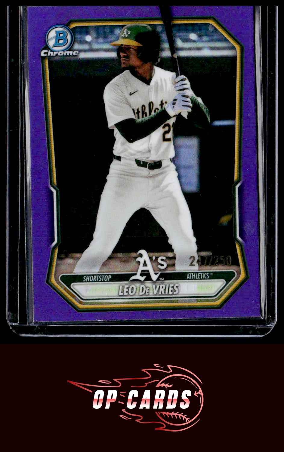 Leo De Vries 2026 Bowman #BCP-63 Chrome Prospects Purple Refractor #/250