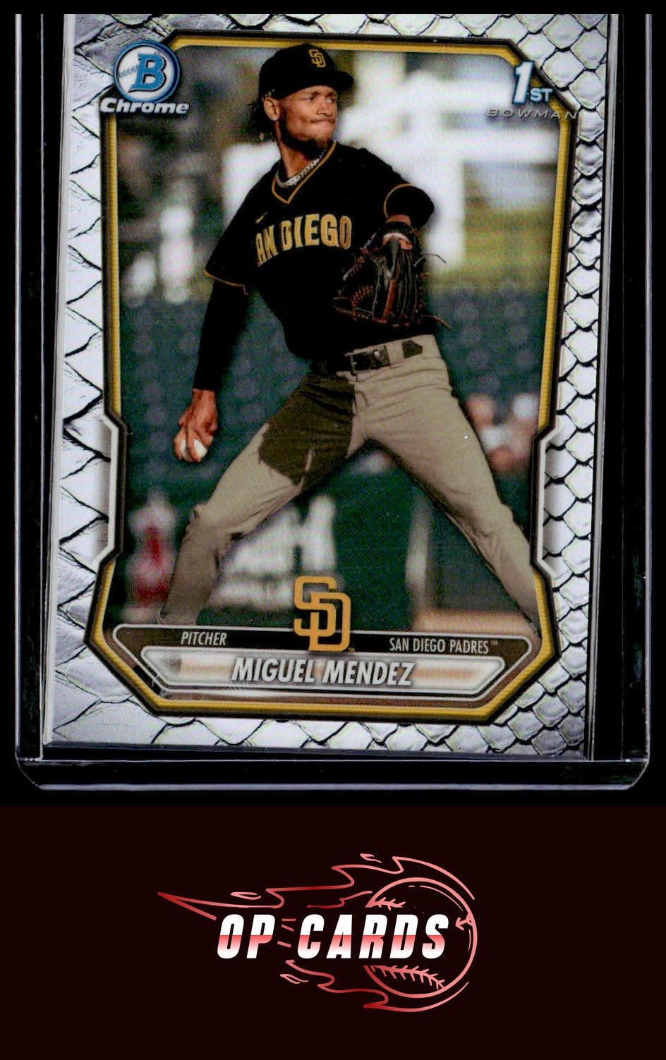 Miguel Mendez 2026 Bowman #BCP-107 Chrome Prospects Reptilian Refractor