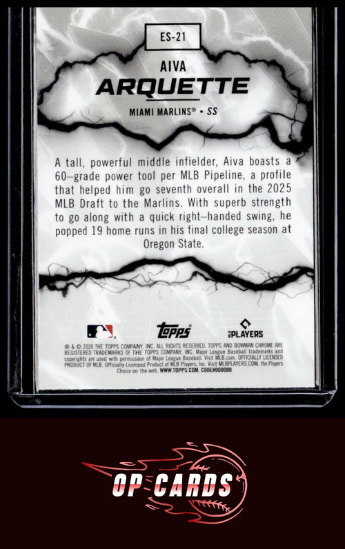 Aiva Arquette 2026 Bowman #ES-21 Electric Sluggers