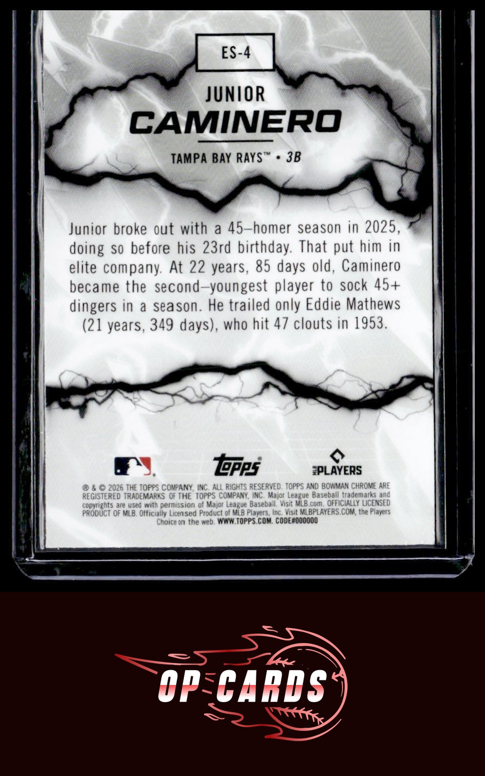 Junior Caminero 2026 Bowman #ES-4 Electric Sluggers