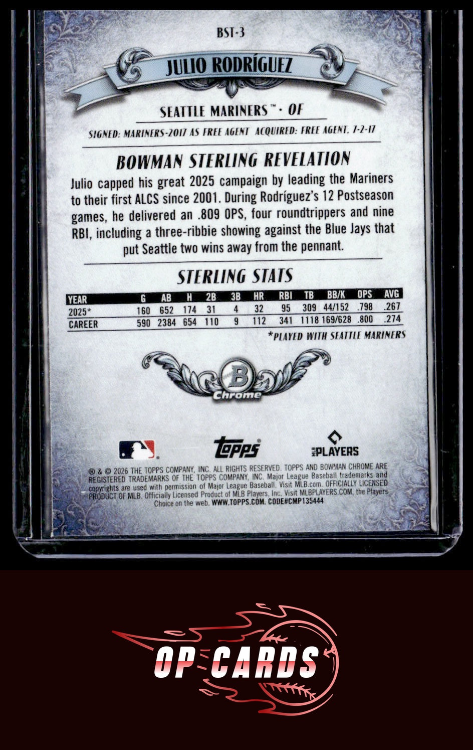 Julio Rodríguez 2026 Bowman #BST-3 Bowman Sterling