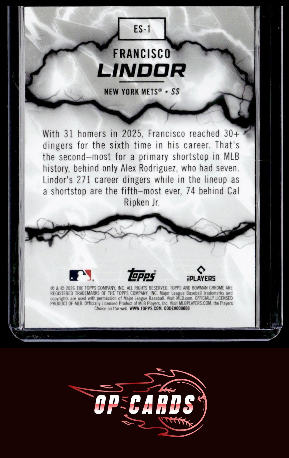 Francisco Lindor 2026 Bowman #ES-1 Electric Sluggers