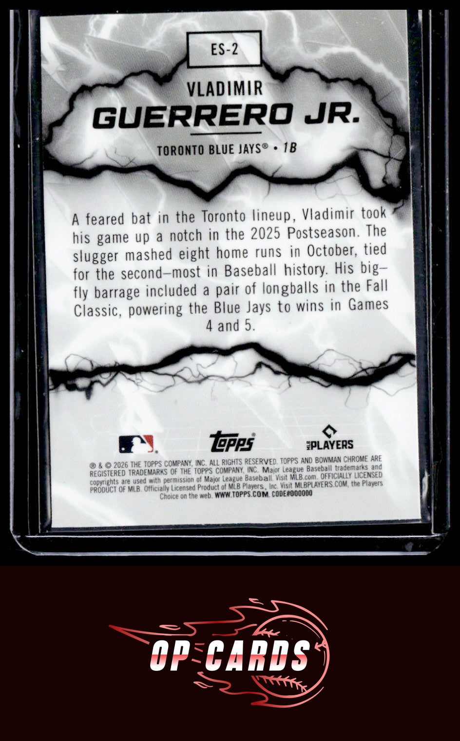 Vladimir Guerrero Jr. 2026 Bowman #ES-2 Electric Sluggers
