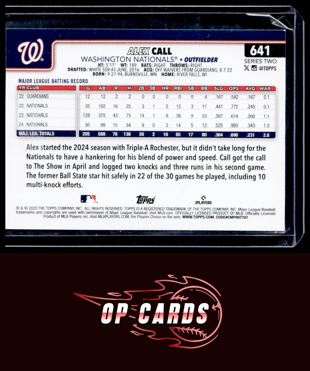 Alex Call 2025 Topps #641 Team Color Border