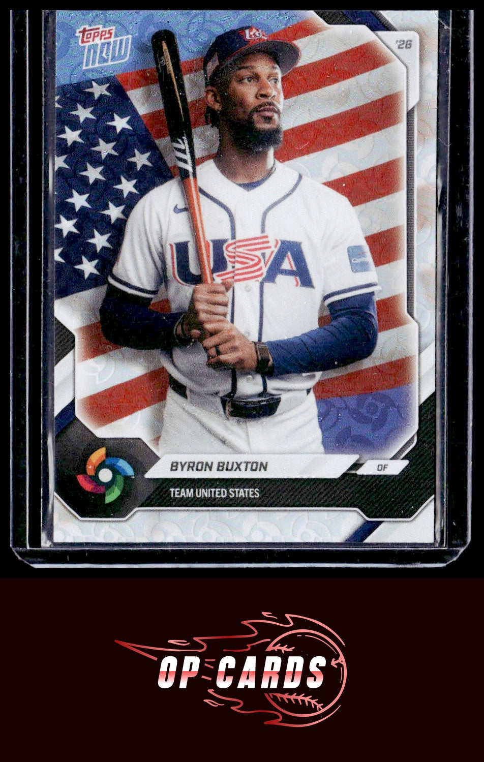 Byron Buxton 2026 Topps Now World Baseball Classic Team USA #USA09 WBC Logo