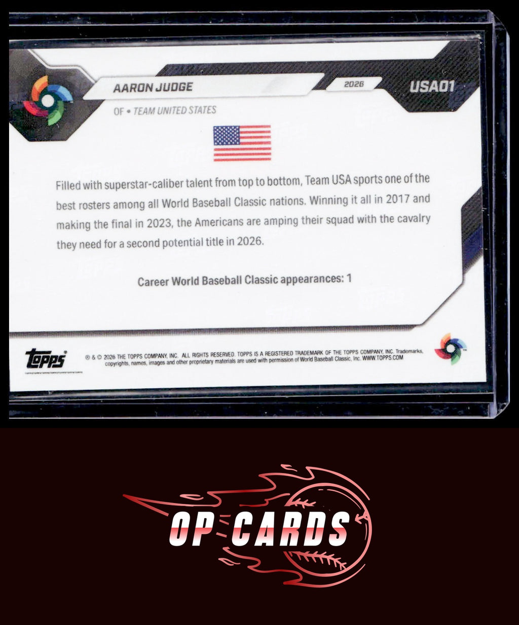 Aaron Judge 2026 Topps Now World Baseball Classic Team USA #USA01