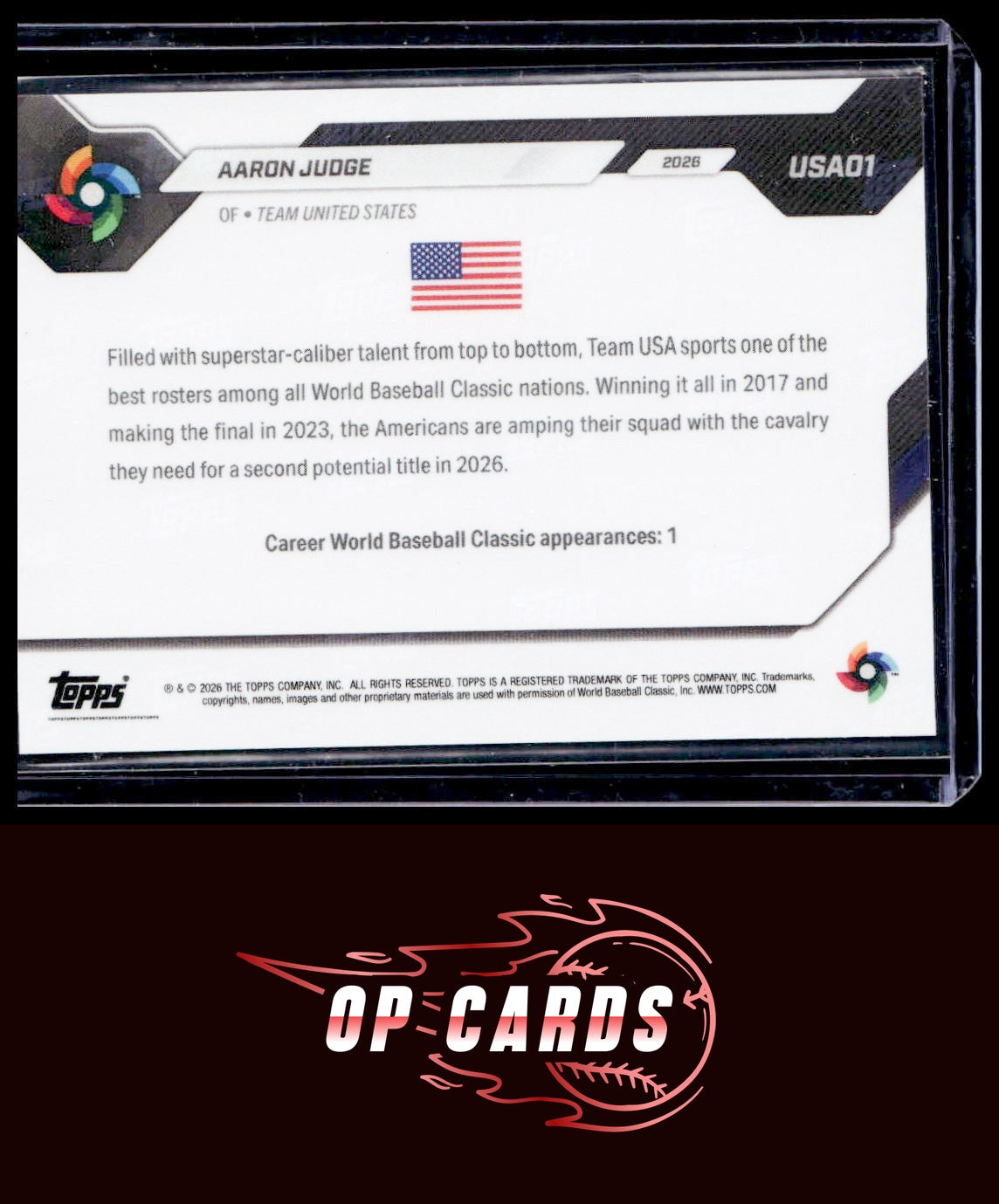 Aaron Judge 2026 Topps Now World Baseball Classic Team USA #USA01