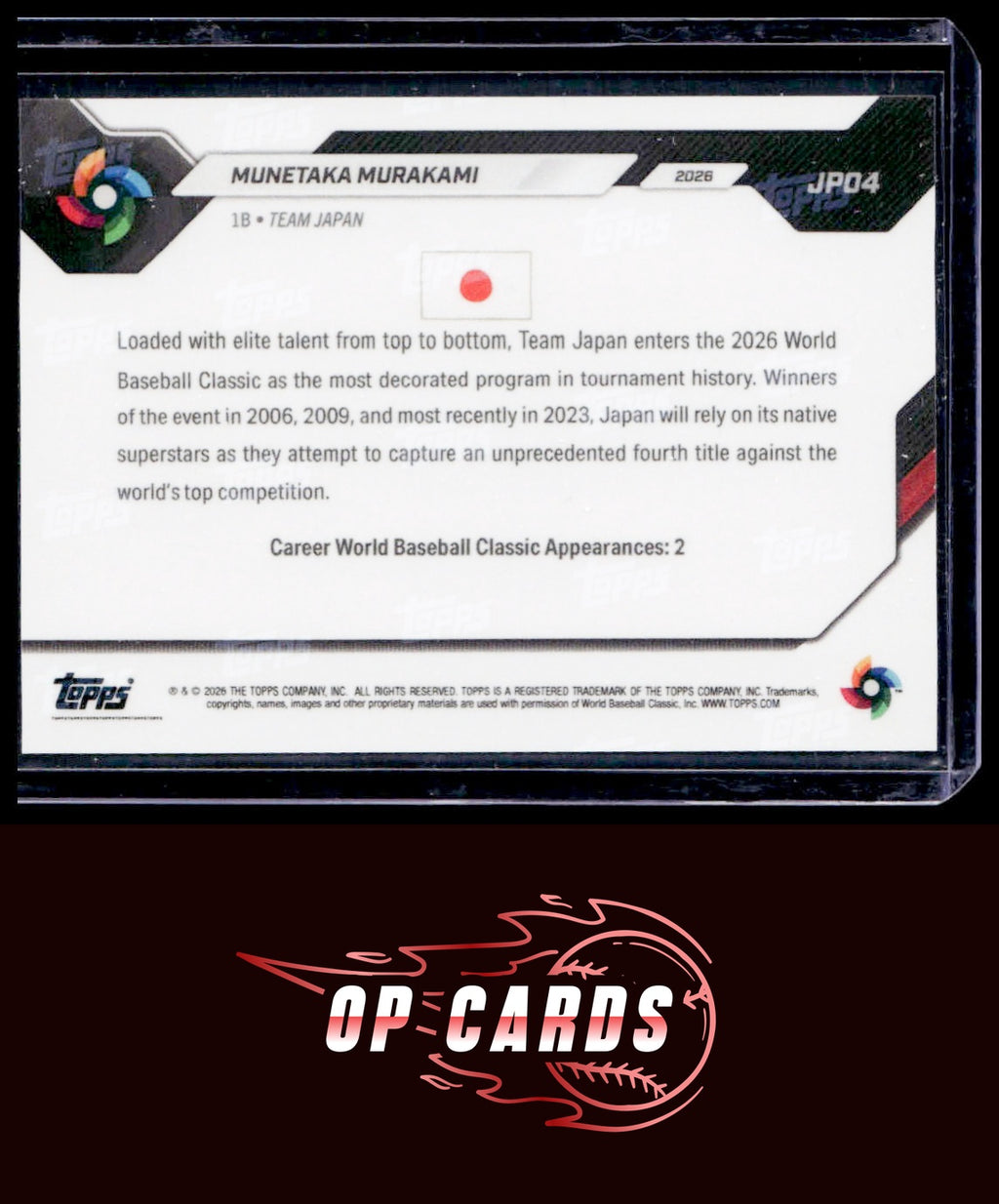 Munetaka Murakami 2026 Topps Now World Baseball Classic Team Japan #JP04