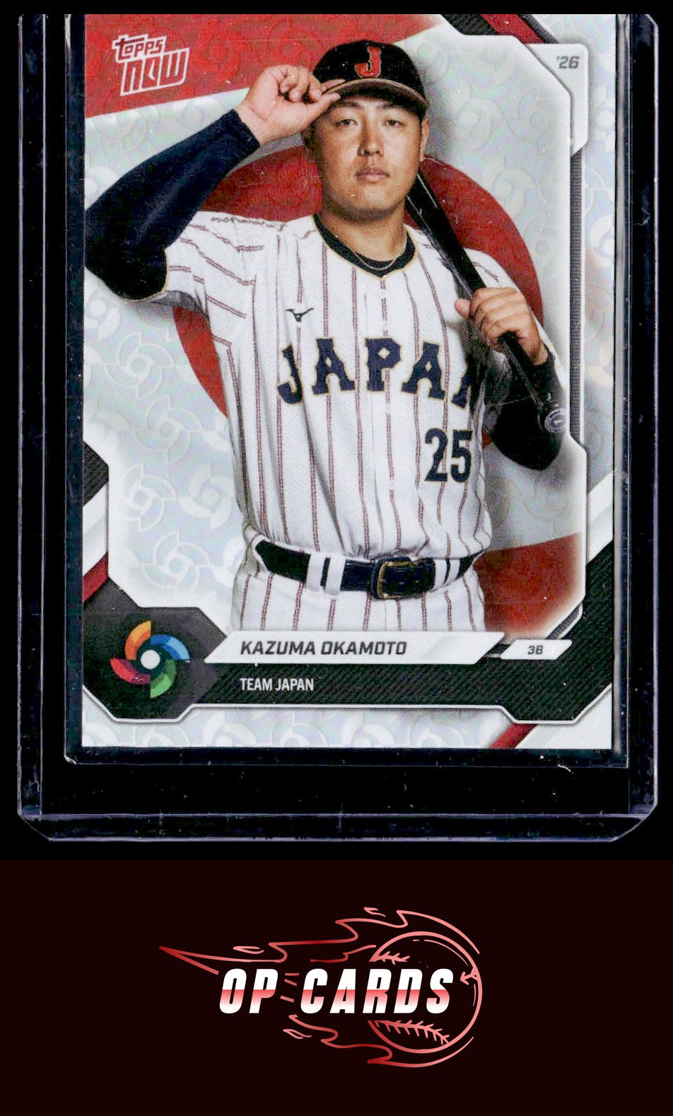 Kazuma Okamoto 2026 Topps Now World Baseball Classic Team Japan #JP05 WBC Logo