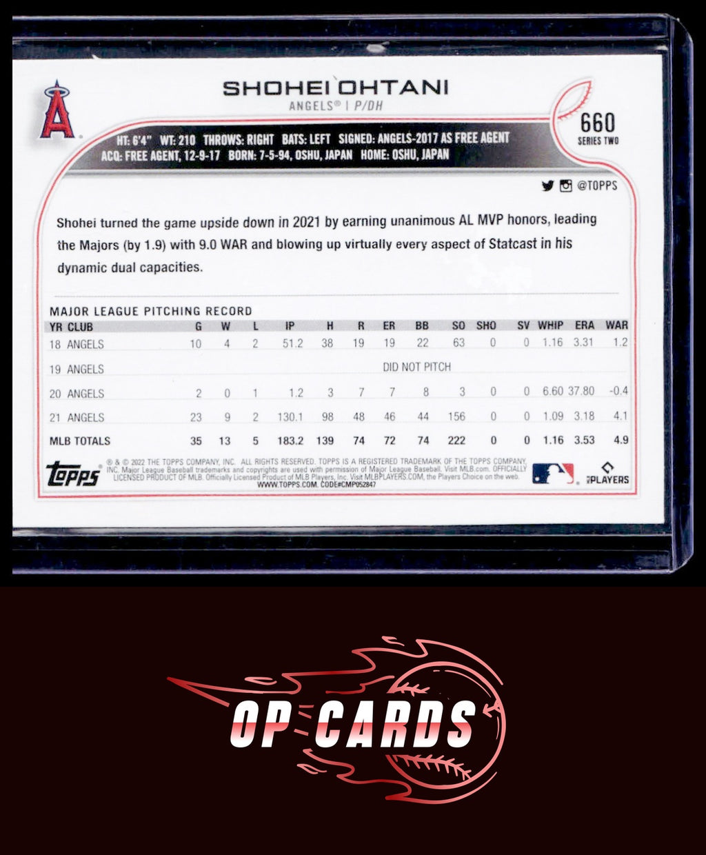 Shohei Ohtani 2022 Topps #660