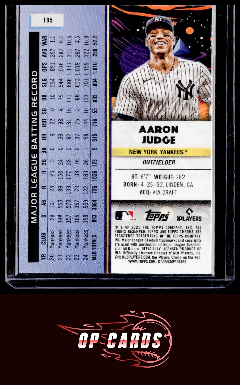 Aaron Judge 2025 Topps Chrome Cosmic #185