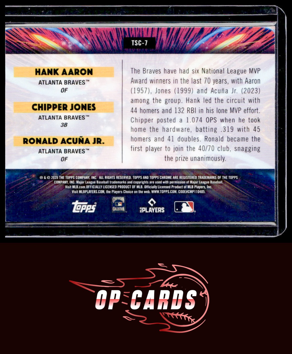 Ronald Acuña Jr. Jones Hank Aaron 2025 Topps Cosmic Triple Star Clusters