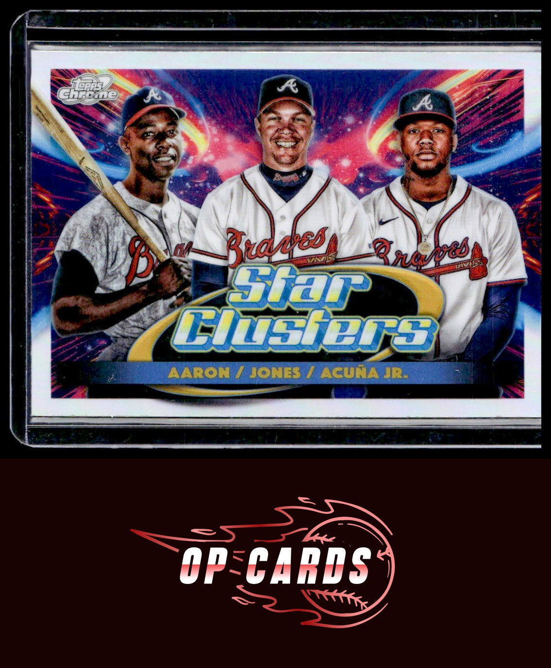 Ronald Acuña Jr. Jones Hank Aaron 2025 Topps Cosmic Triple Star Clusters