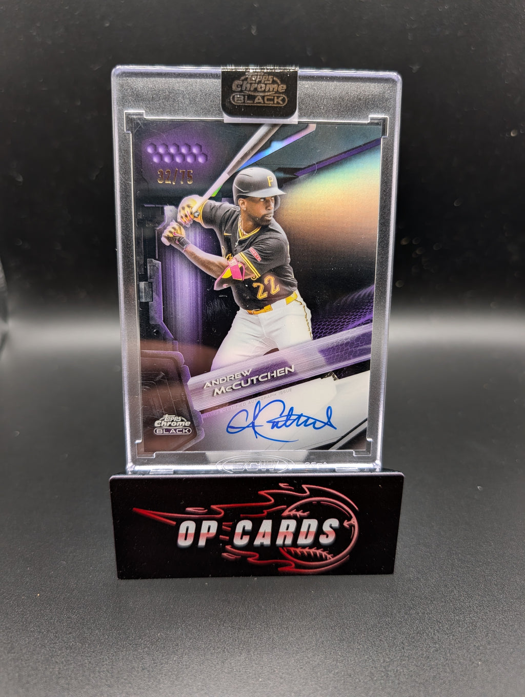 Andrew McCutchen 2026 Topps Chrome Black Autograph Purple Refractor #/75