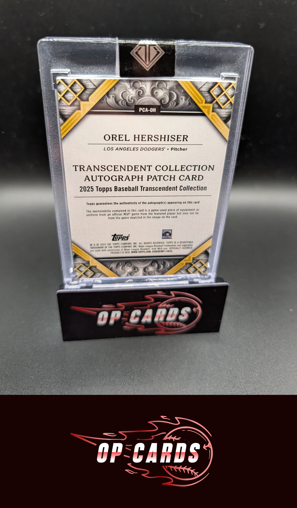 Orel Hershiser 2025 Topps Transcendent Collection #PCA-OH Patch Autographs #/25