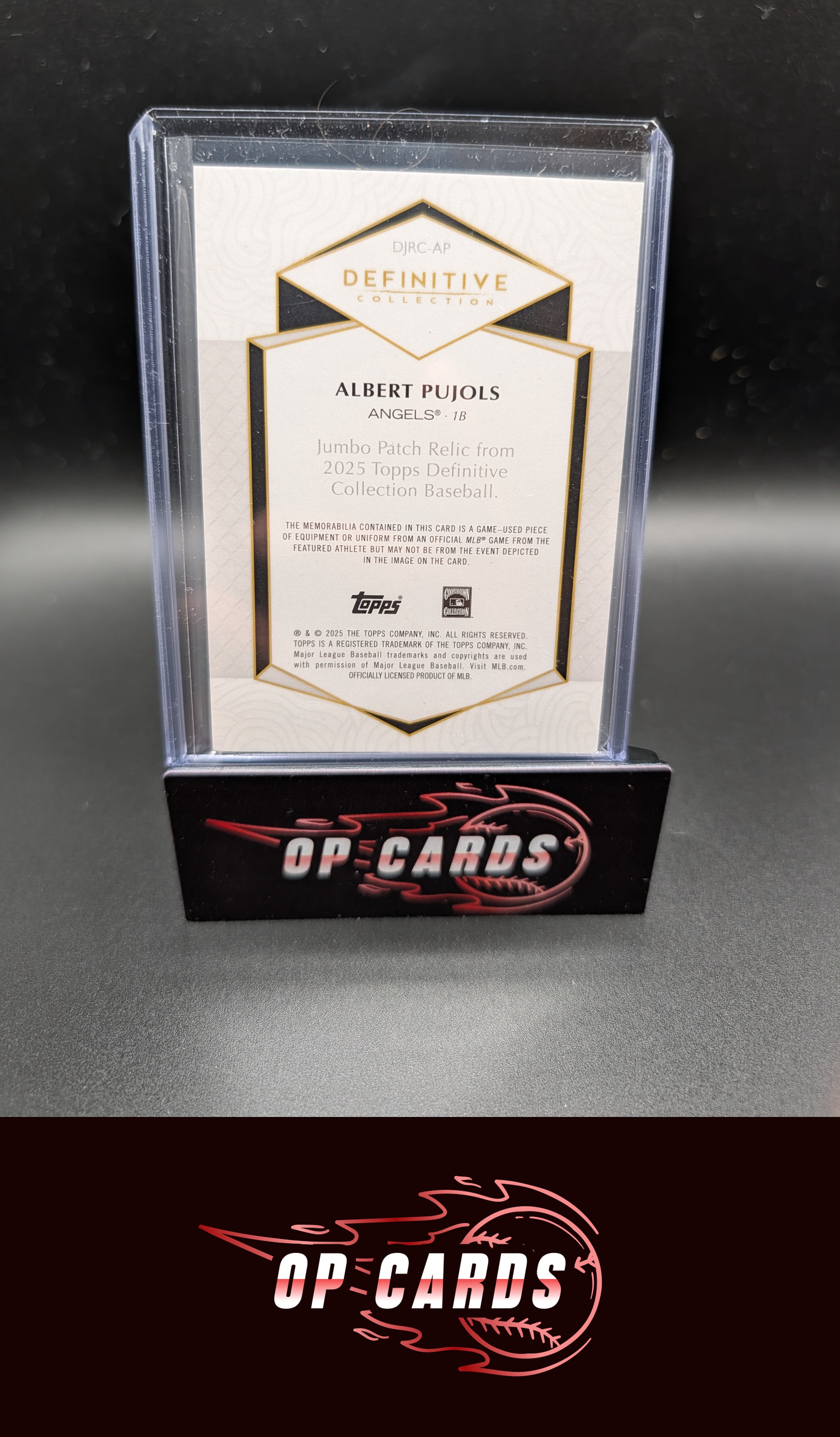 Albert Pujols 2025 Topps Definitive Jumbo Relic Collection Orange #DJRC-AP #/25