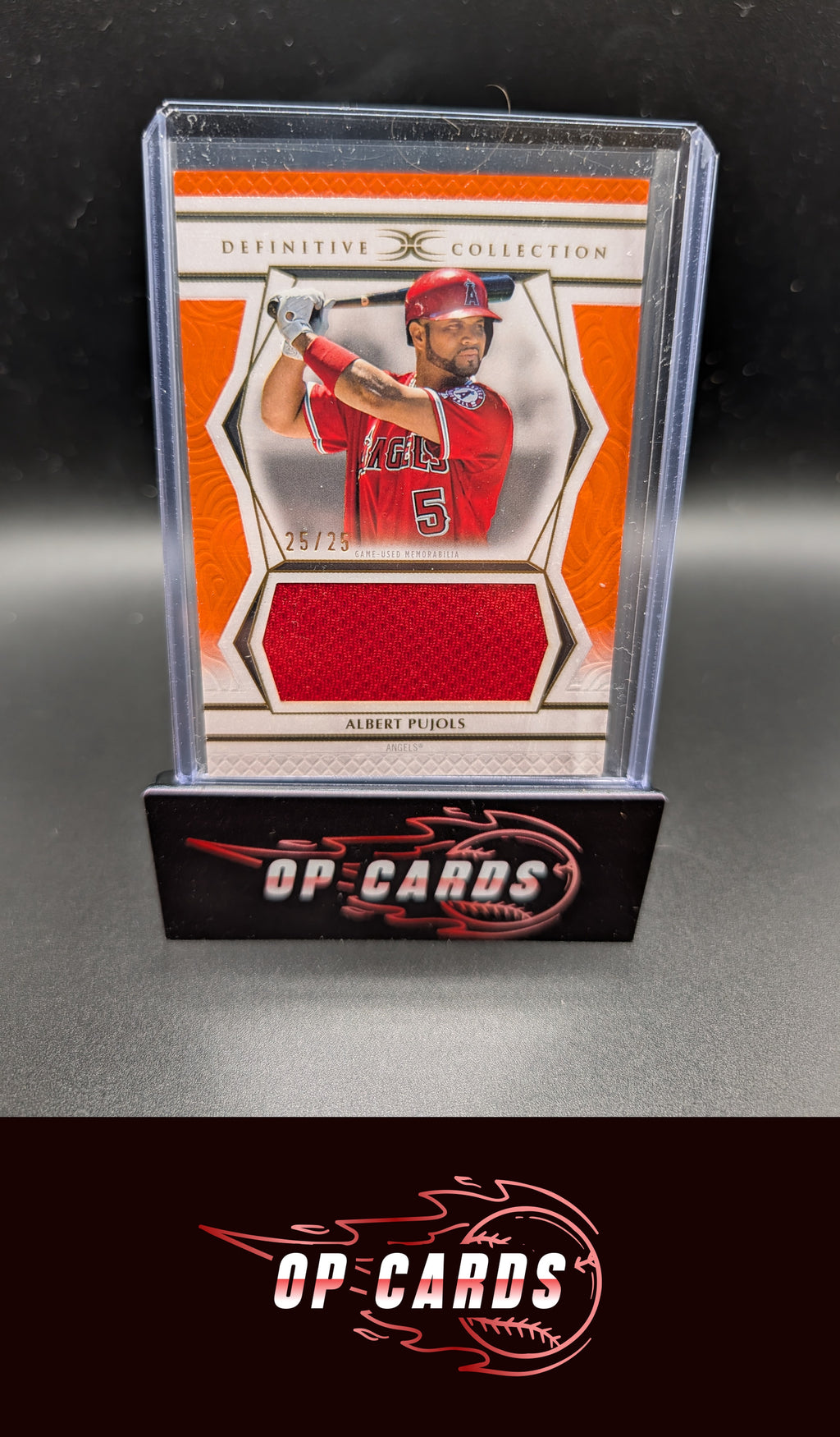 Albert Pujols 2025 Topps Definitive Jumbo Relic Collection Orange #DJRC-AP #/25