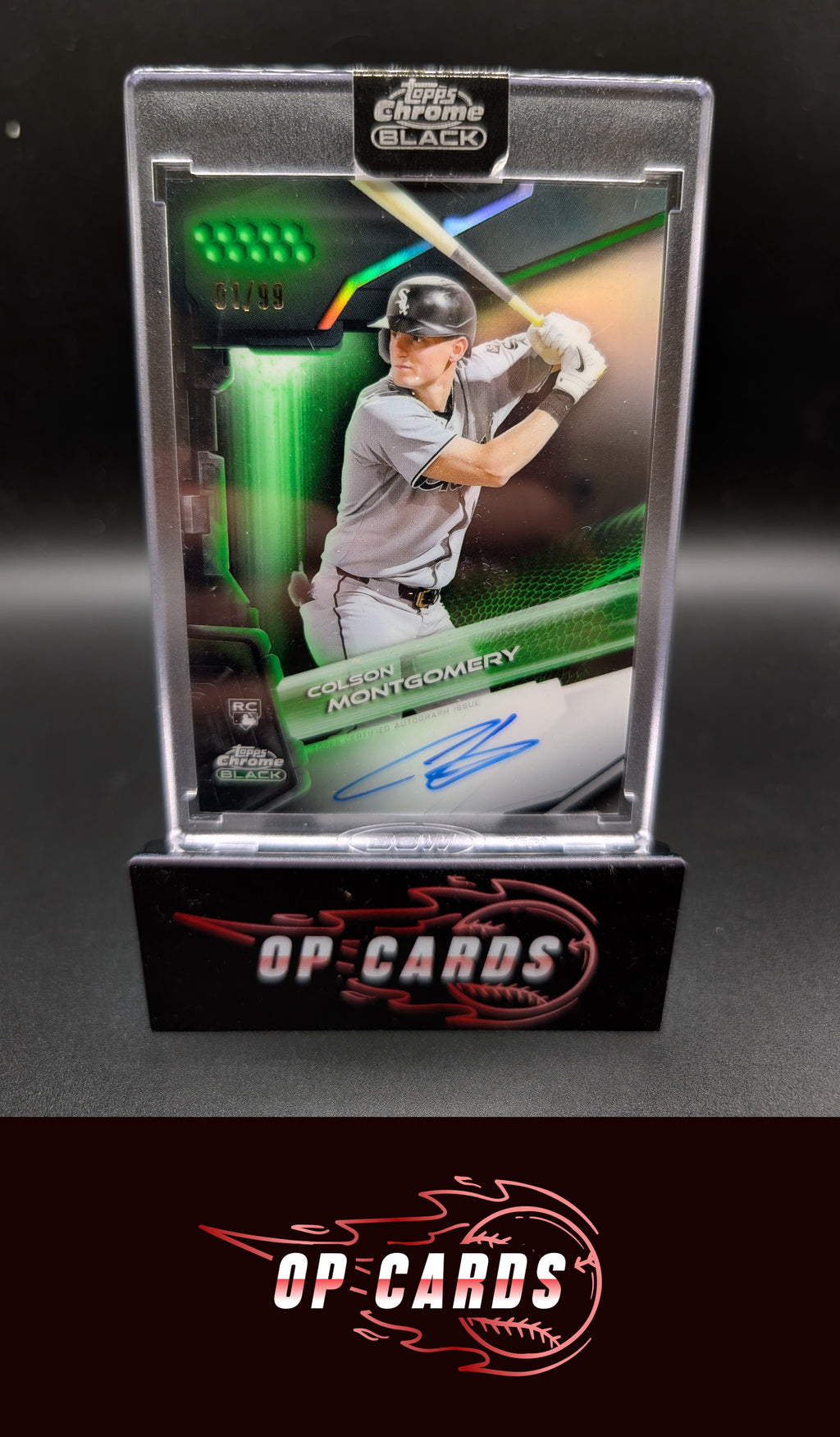 Colson Montgomery 2026 Topps Chrome Black Autograph Green Refractor #/99