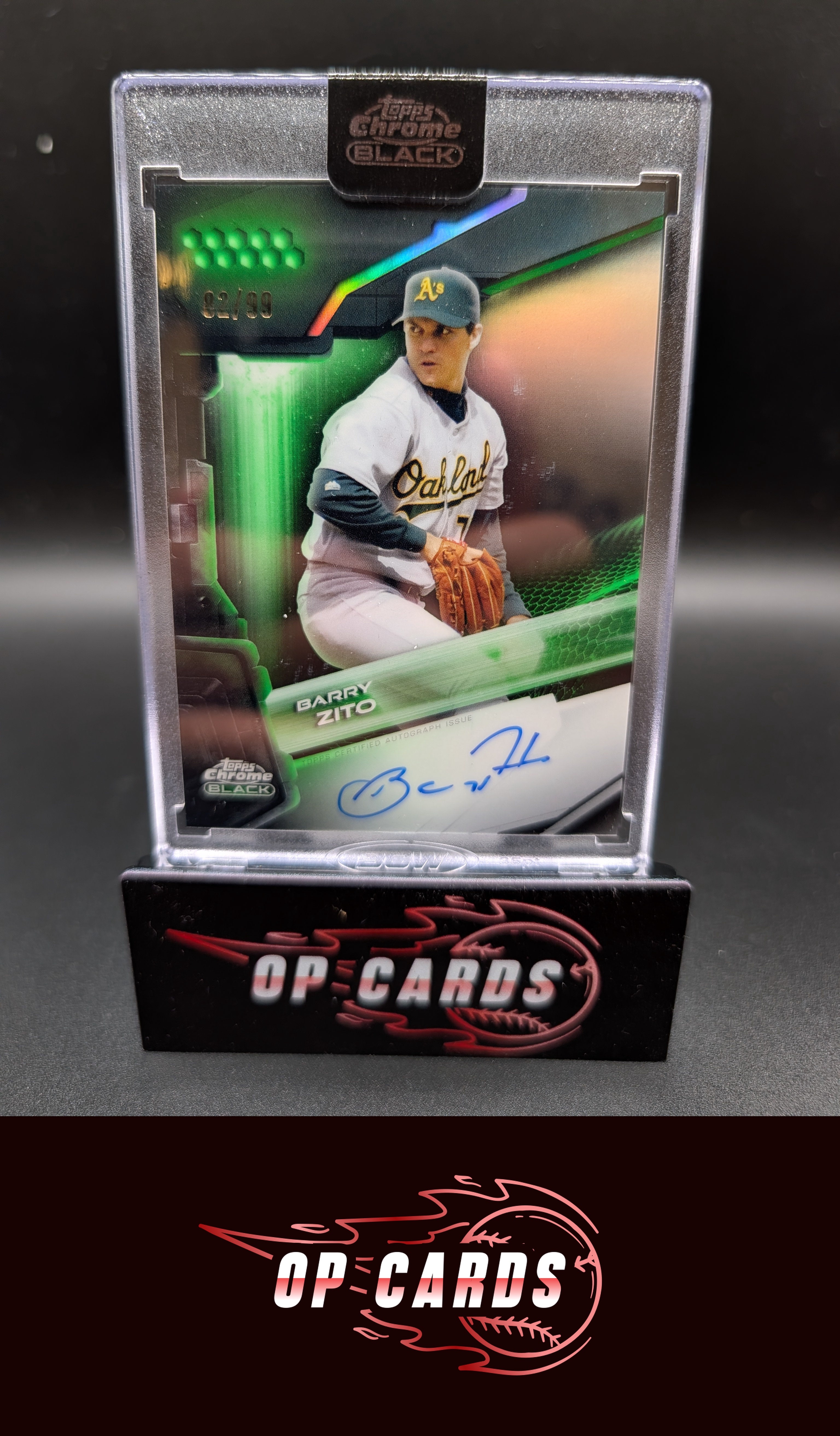Barry Zito 2026 Topps Chrome Black #CBA-BZ Autographs Green Refractor #/99