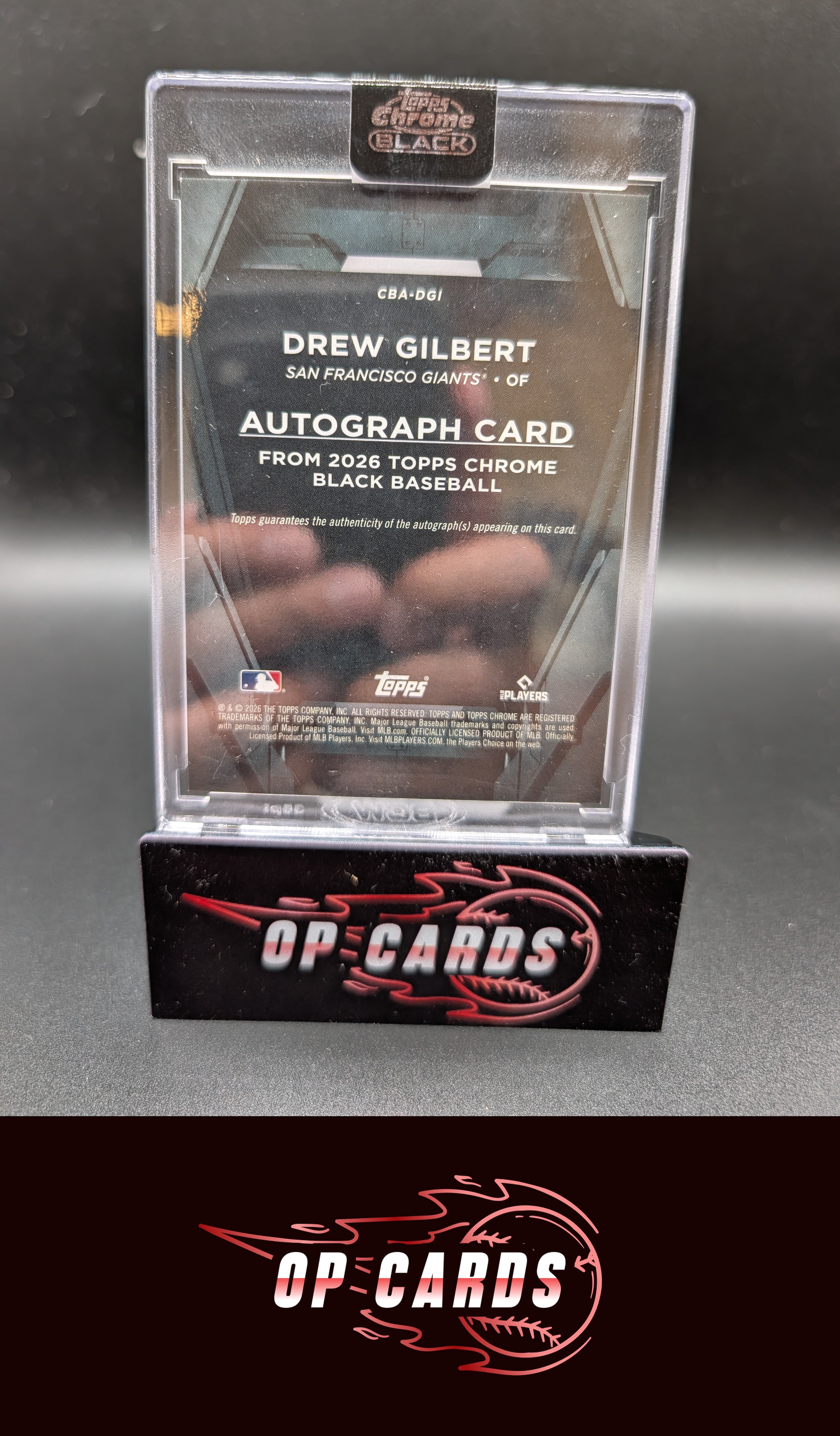 Drew Gilbert 2026 Topps Chrome Black #CBA-DGI Autographs Red Refractor #/5