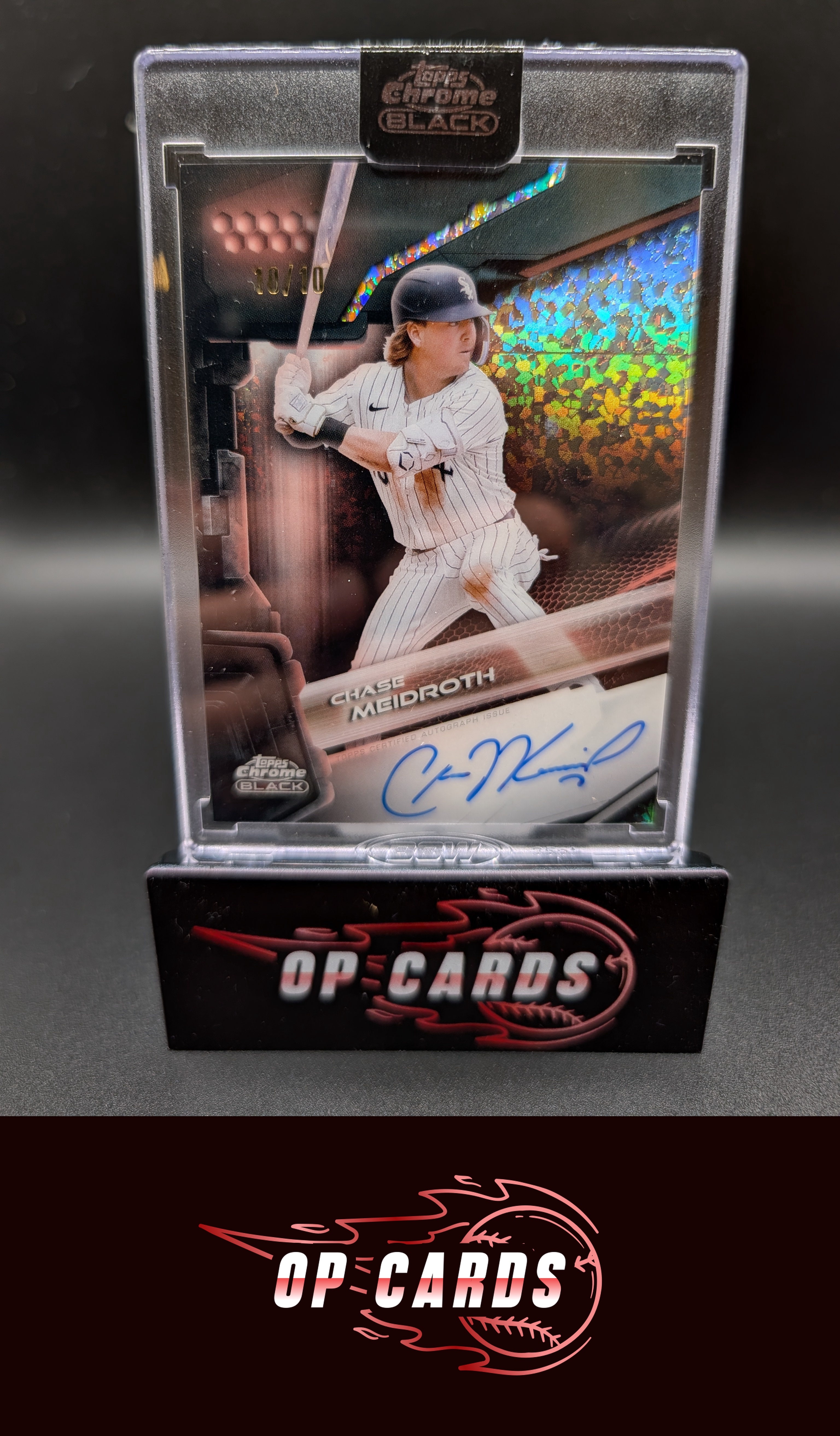 Chase Meidroth 2026 Topps Chrome Black Autograph Gold Refractor #/10
