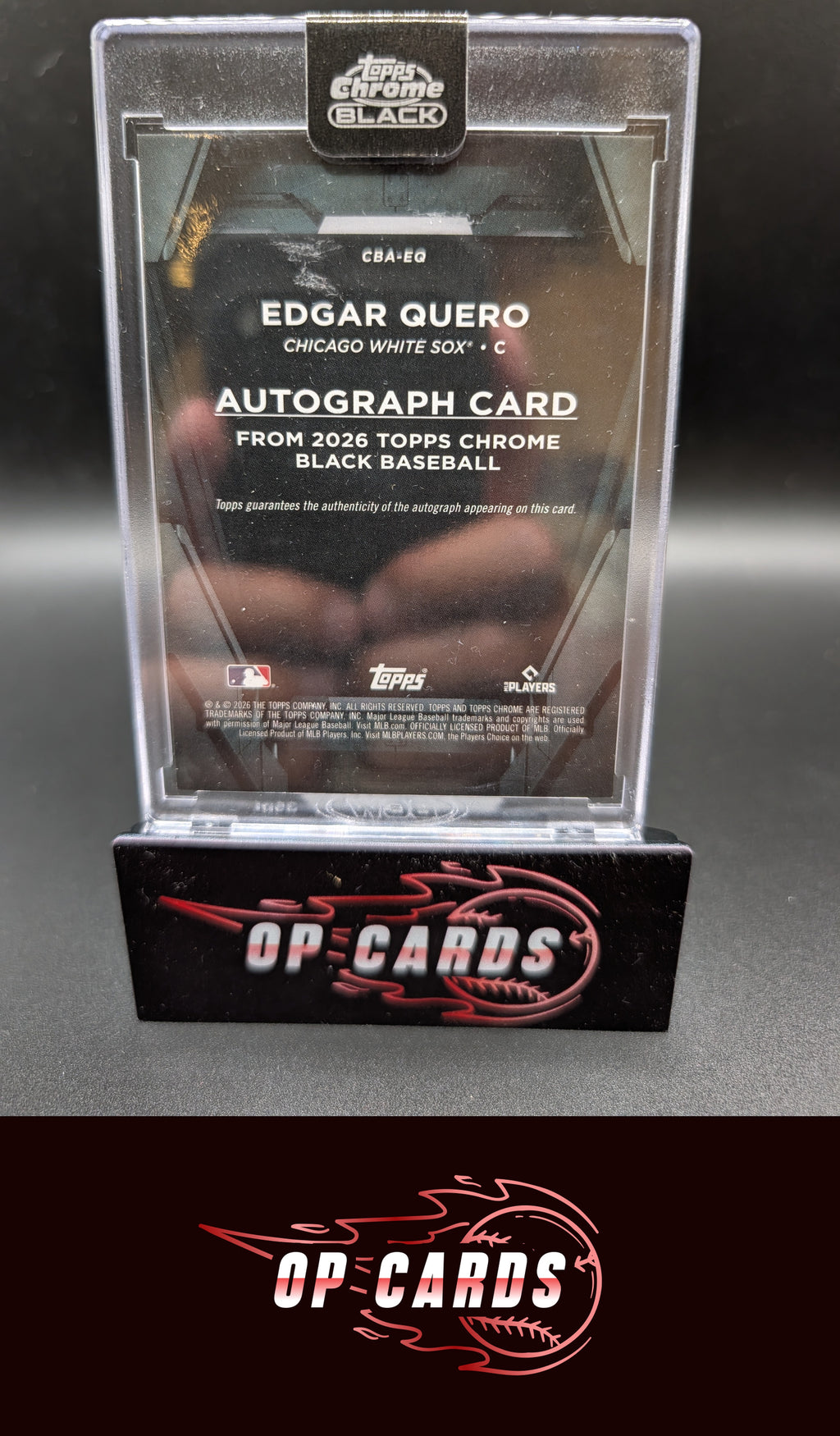 Edgar Quero 2026 Topps Chrome Black Autographs Yellow Refractor #/150