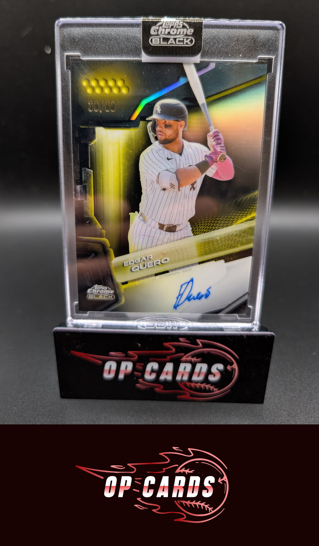 Edgar Quero 2026 Topps Chrome Black Autographs Yellow Refractor #/150